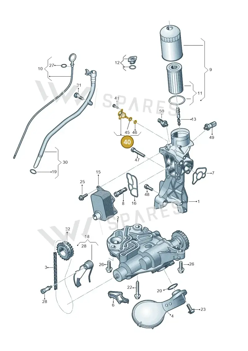 06Q115243 — Audi A3 Sportback (2019-2021) diagram 596115022, position 40