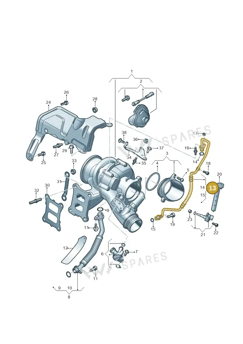 06Q145778D — Audi A3 Sportback (2019-2021) diagram 596145430, position 13