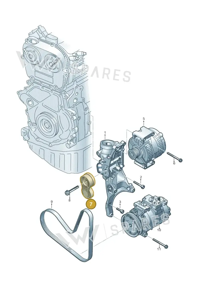 06Q903133E — Audi A3 Sportback (2019-2021) diagram 596903055, position 7