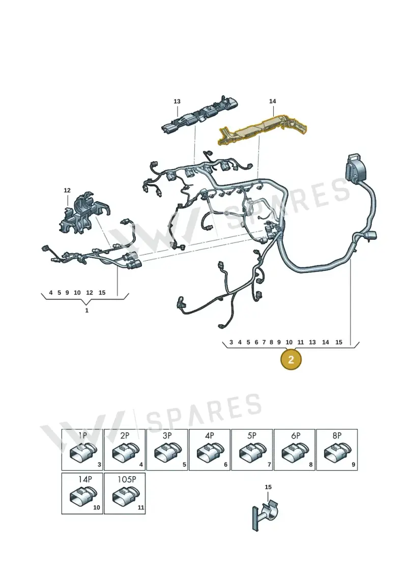 06Q972610 — Audi A3 Sportback (2019-2021) diagram 596971266, position 2
