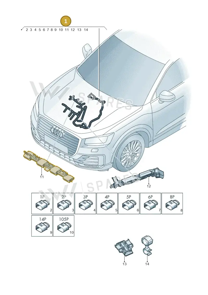 06Q972610E — Audi Q2 2.0 TDI (2016-2018) diagram 803971450, position 1