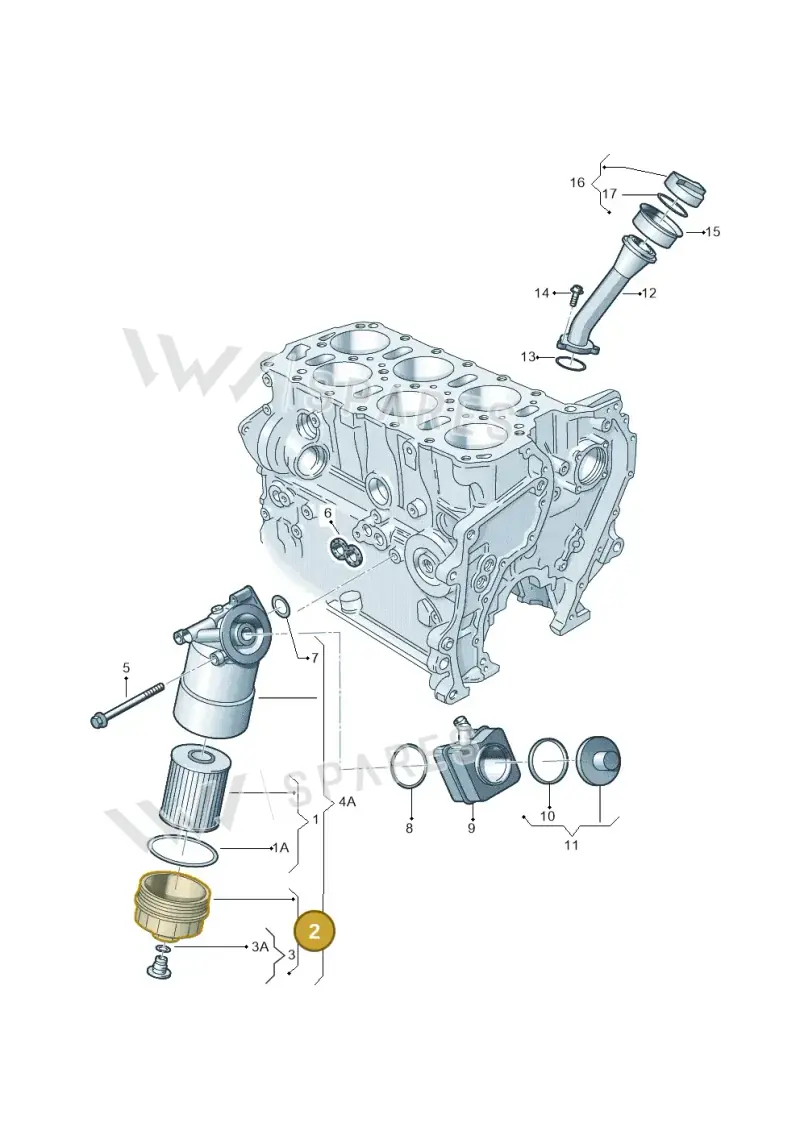 071115433 — Audi A3 Sportback (2008-2013) diagram 230115700, position 2