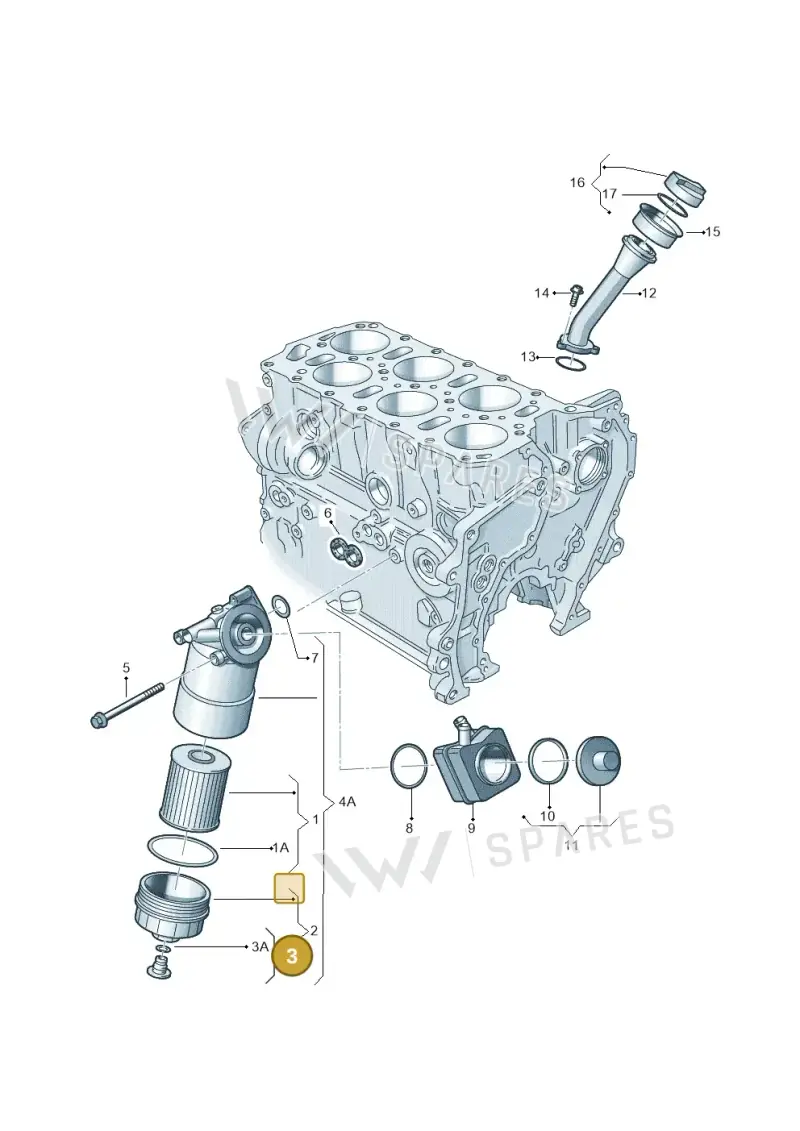 071115434 — Audi A3 Sportback (2008-2013) diagram 230115700, position 3