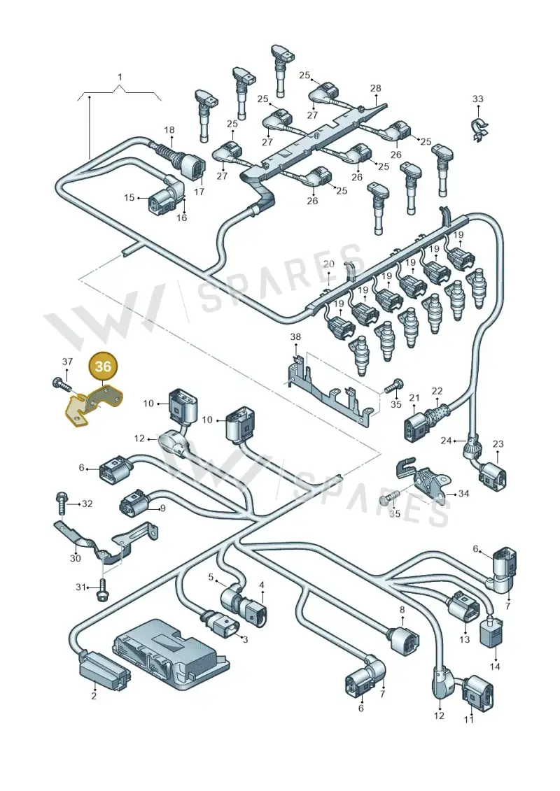 071971502P — Audi TT Coupe/Roadster (2002-2006) diagram 278971300, position 36