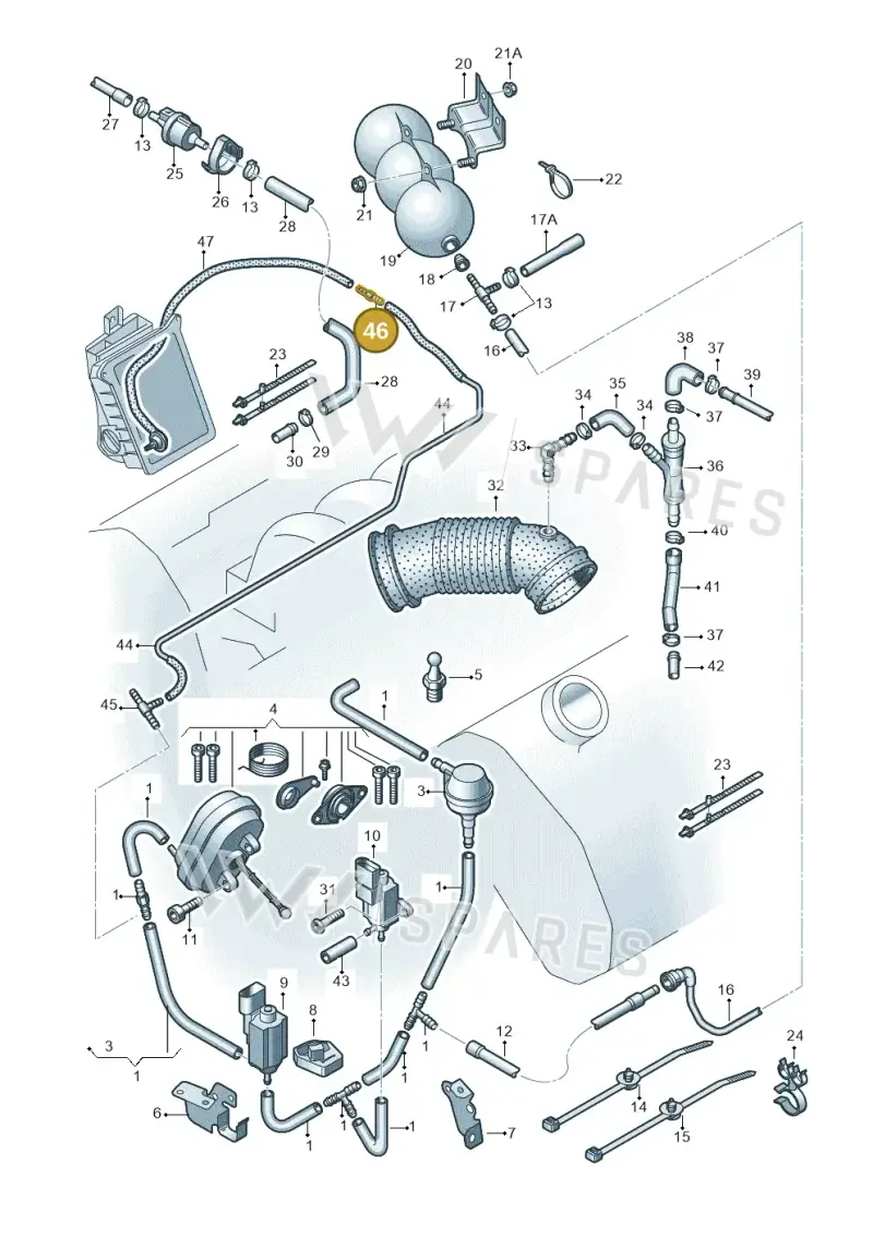 073133382 — Audi A4/S4 Cabrio./qu. 07> (2006-) diagram 249133840, position 46