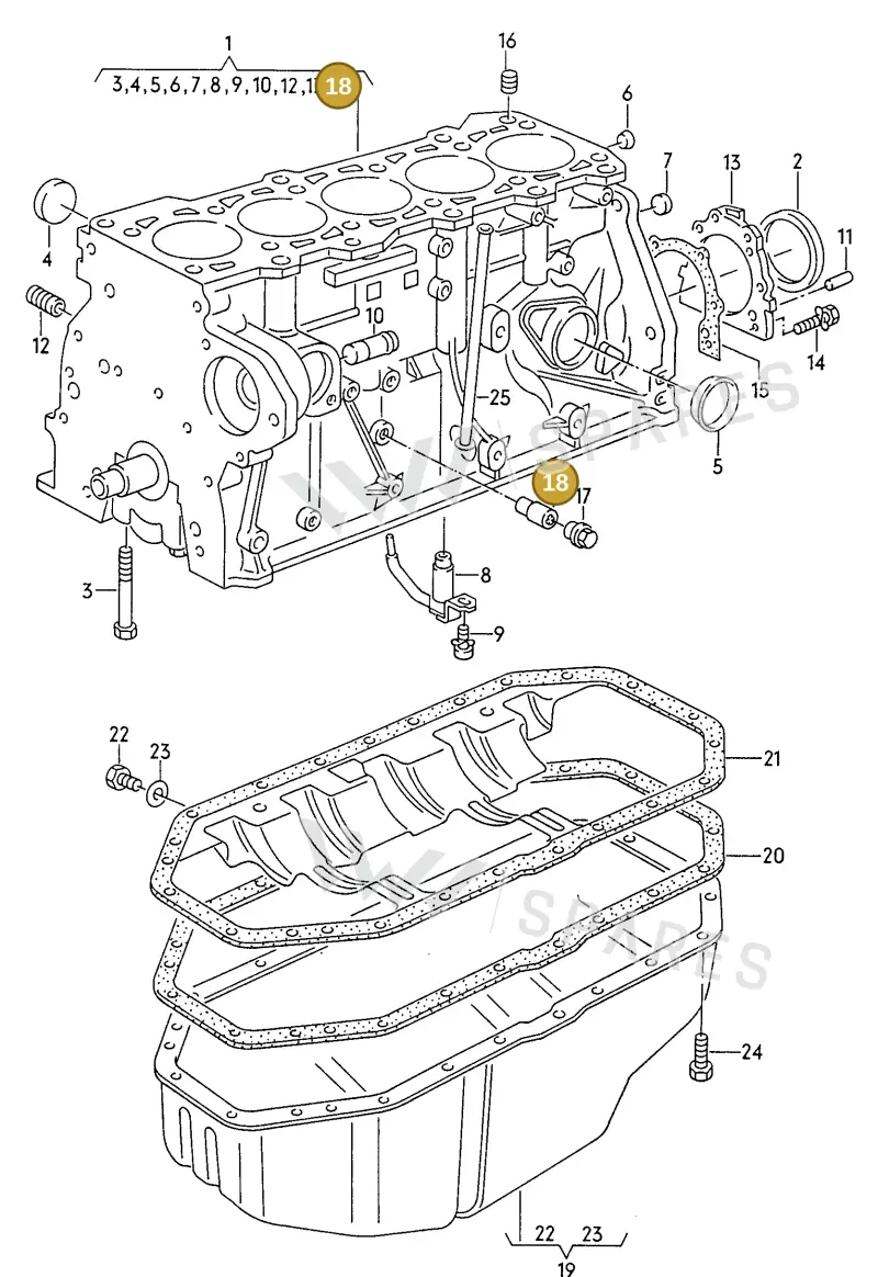 074103179 — Audi 100/Wagon         92 (1991-1992) diagram 118103280, position 18