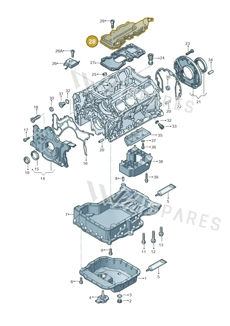 077103129J — Audi A6/Wagon/quattro (2001-2004) diagram 274103100, position 28