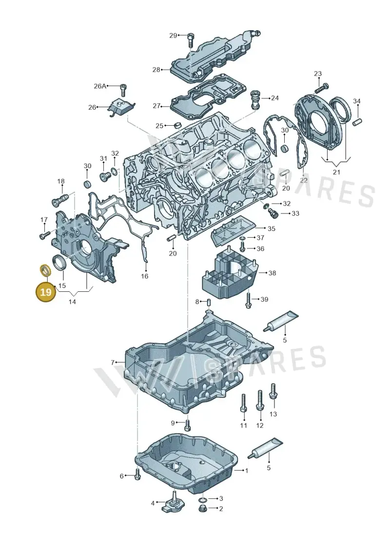 077105257 — Audi A6/Wagon/quattro (2001-2004) diagram 274103100, position 19
