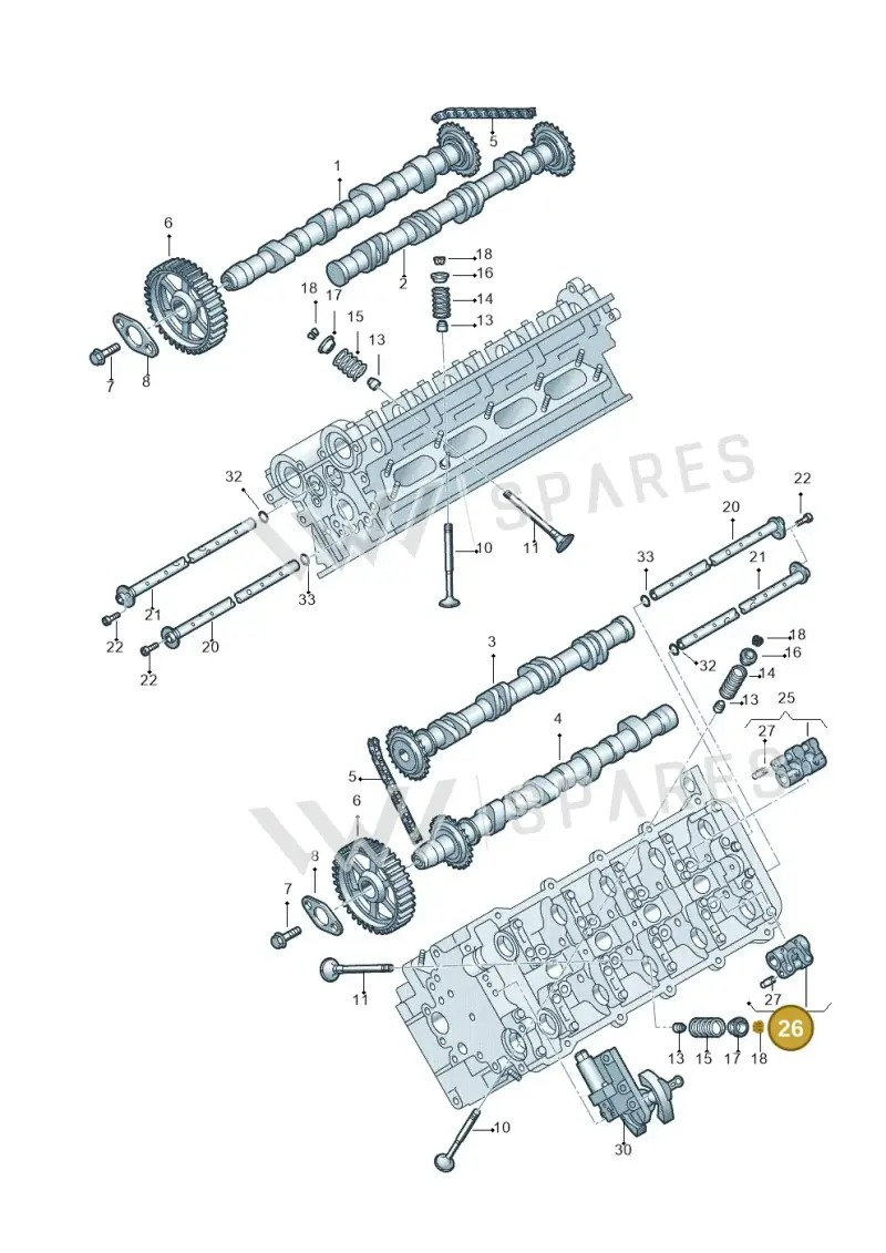 077109417K — Audi A8/S8/qu. lang (2003-2007) diagram 255109440, position 26