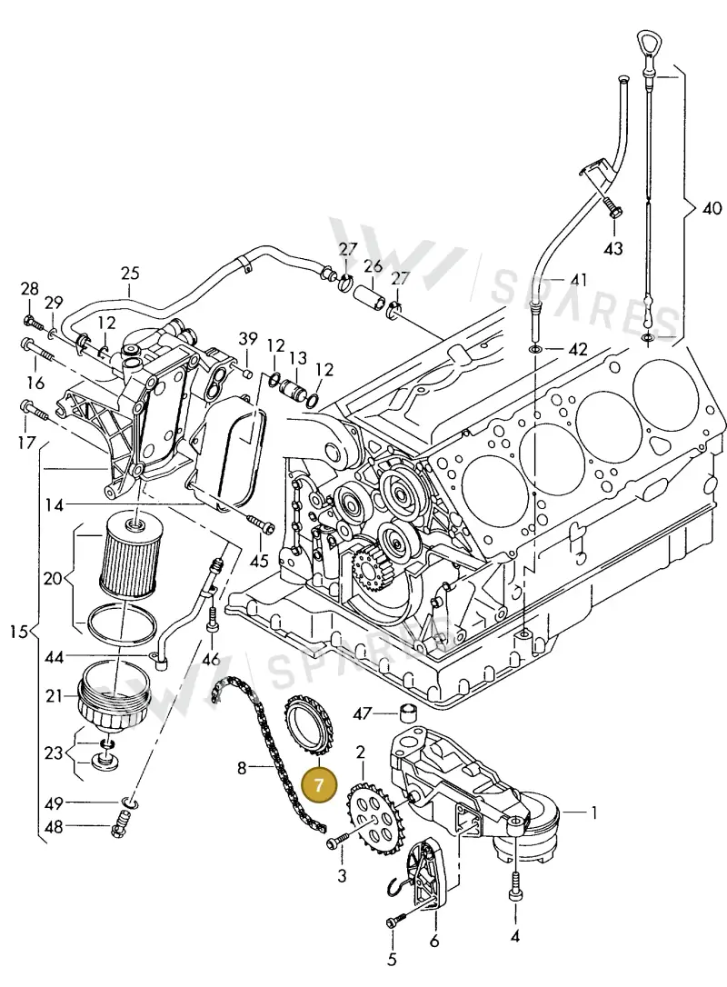 077115121F — Audi A8 quattro (1999-2002) diagram 255115800, position 7