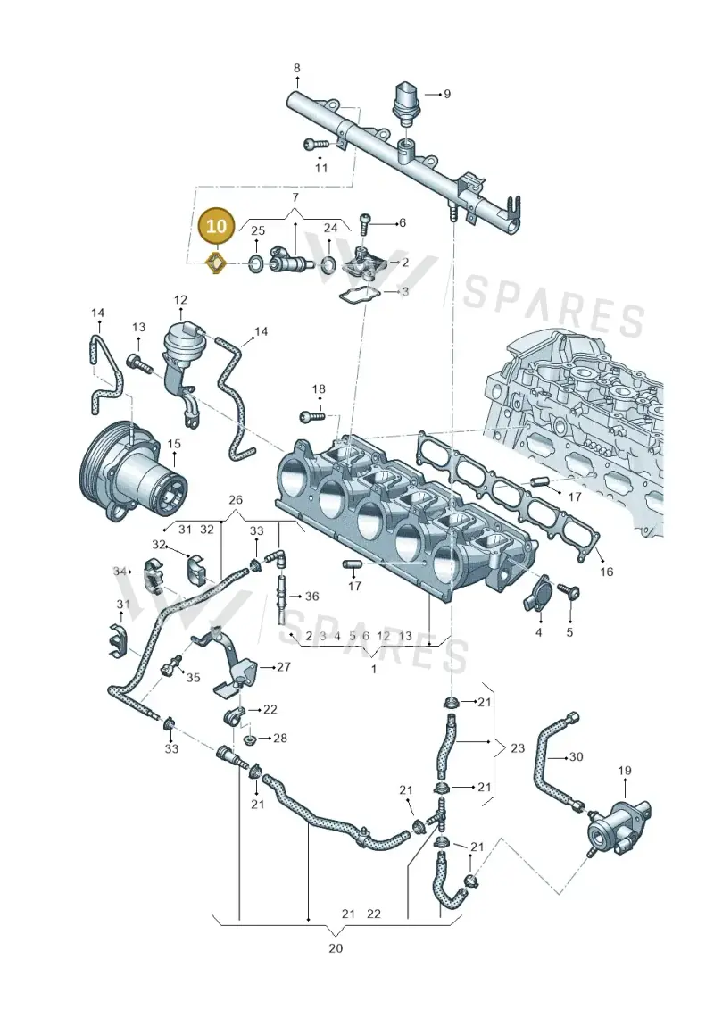077906037A — Audi RSQ3 Sportback (2019-2024) diagram 898133340, position 10