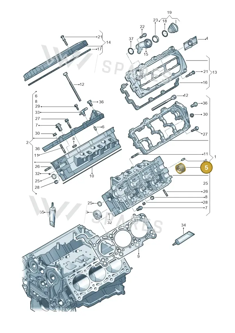 078103113E — Audi Q7 qu. 3.0 TDI (2009-2015) diagram 448103550, position 5