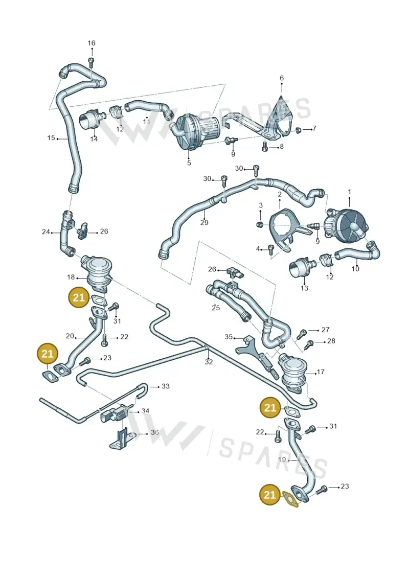 078131120K — Audi R8 qu. 5.2 (2012-2015) diagram 618131300, position 21