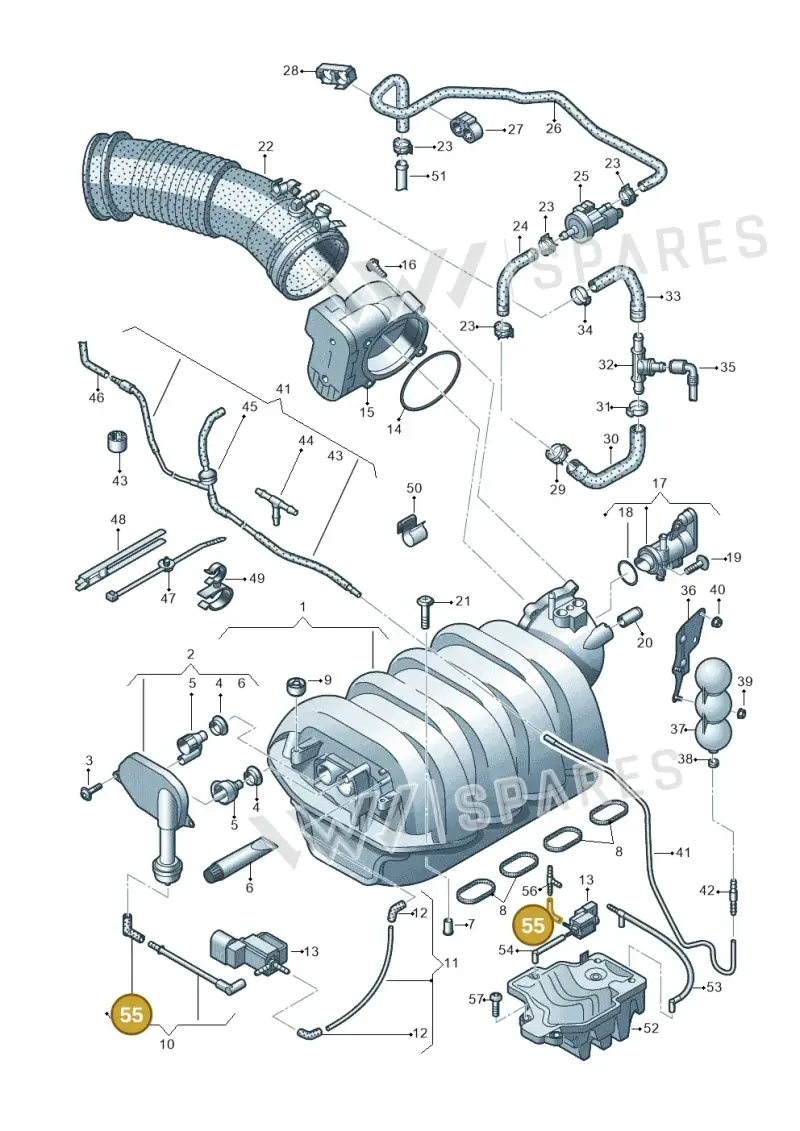 078131179 — Audi A6 2.7 TDI (2008-2011) diagram 620133830, position 55