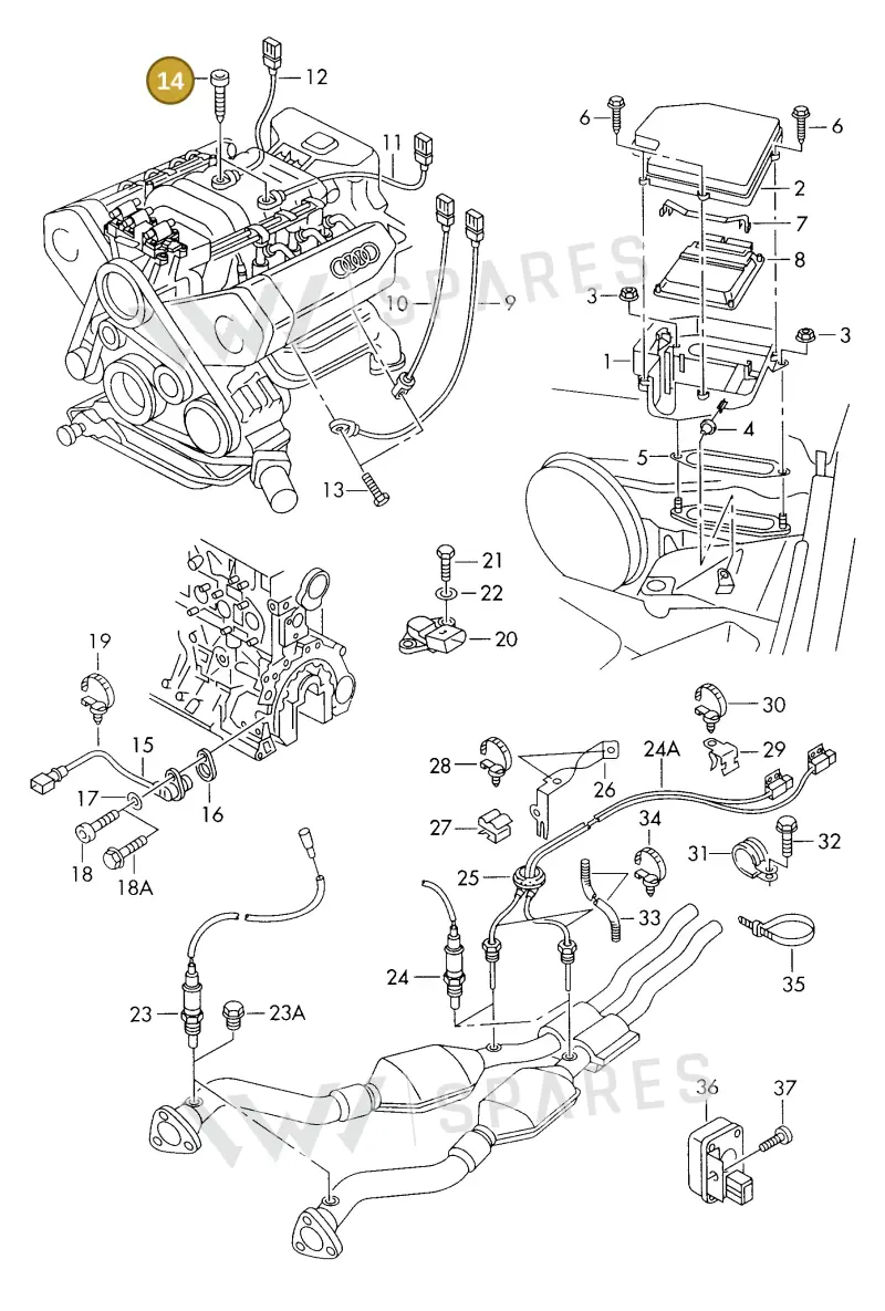 078905319 — Audi A6/Avant (1997-2001) diagram 260906000, position 14