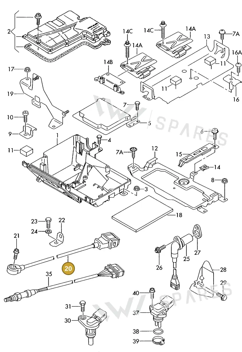 078905377 — Audi A8 quattro (1999-2002) diagram 255906000, position 20