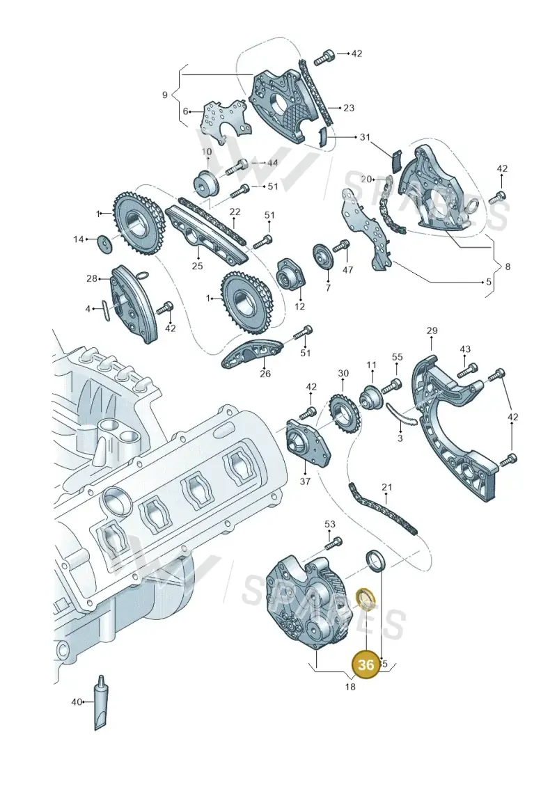 079103051J — Audi A6 2.0 tdi (2010-2015) diagram 717109350, position 36