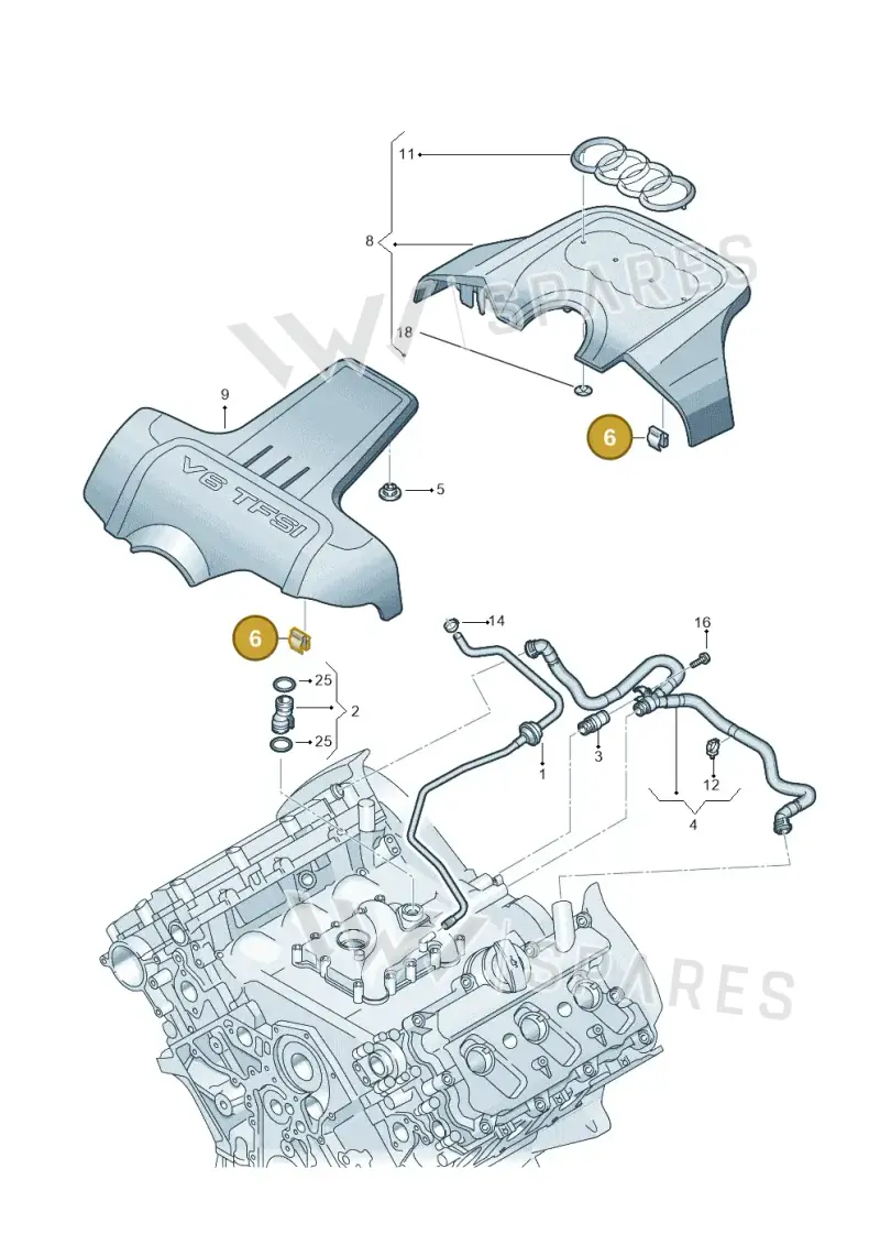 079103314 — Audi A6 Av. qu. 3.0 (2012-2018) diagram 648103460, position 6