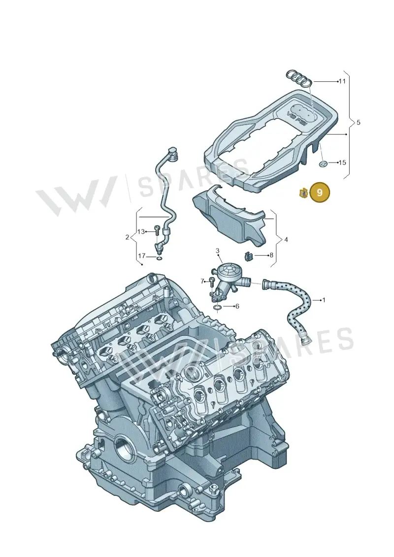 079103314 — Audi A8L qu. 3.0 TDI (2009-2014) diagram 696103450, position 9