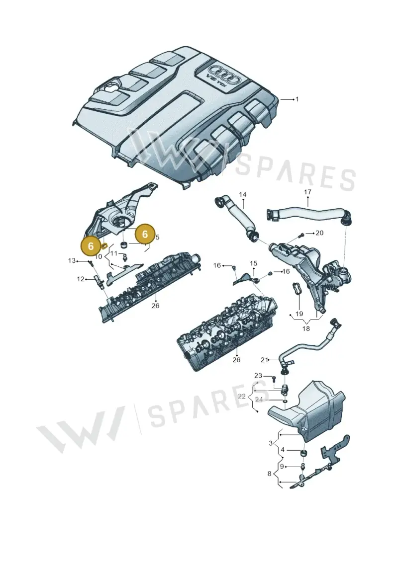 079103314 — Audi Q8 Quattro 3,0 (2018-) diagram 429103081, position 6