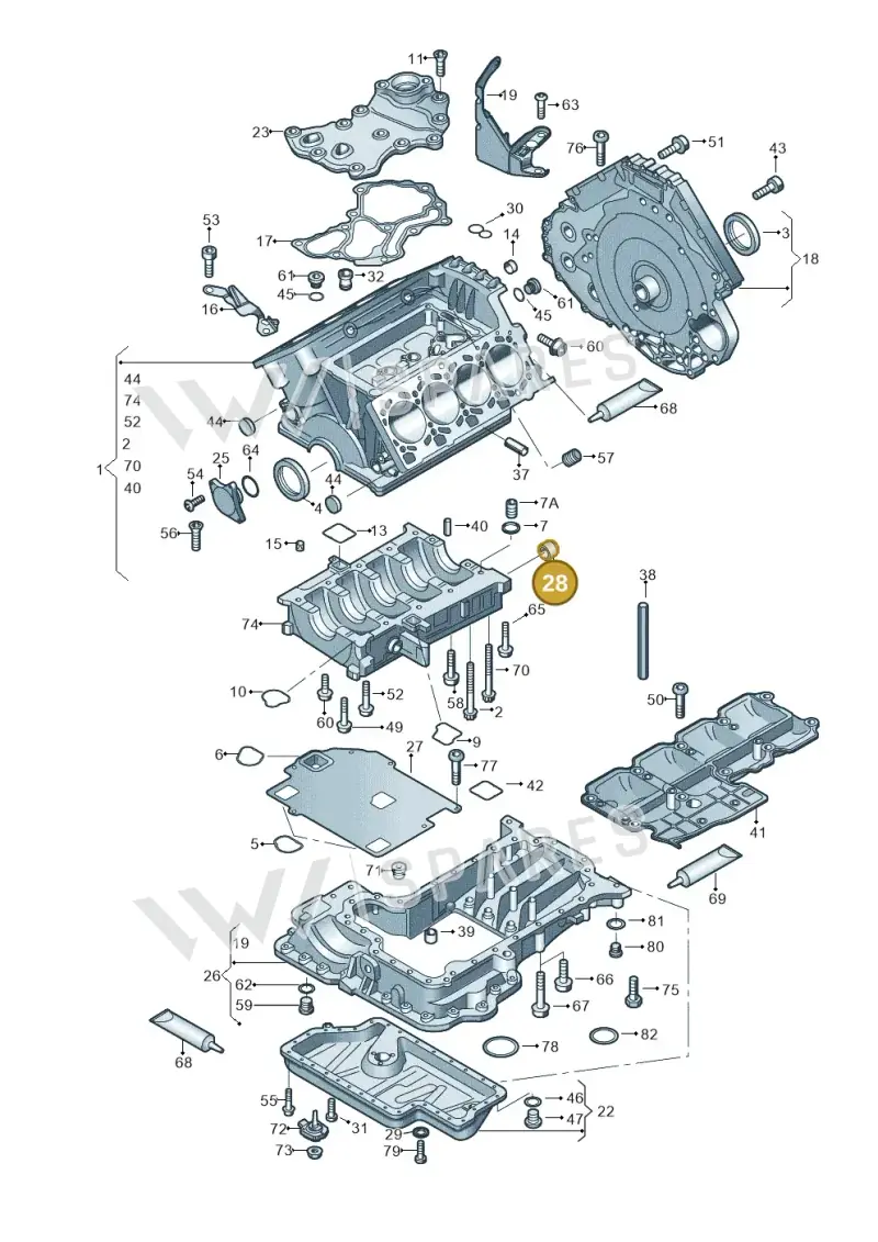 079103541 — Audi R8 qu. 5.2 (2012-2015) diagram 618103000, position 28