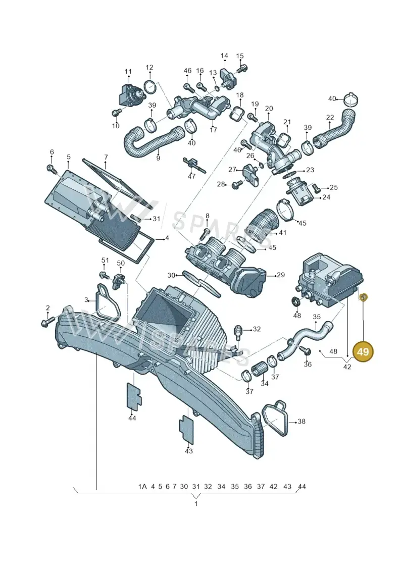 079103583 — Audi A7 Sportback (2014-2018) diagram 696145440, position 49