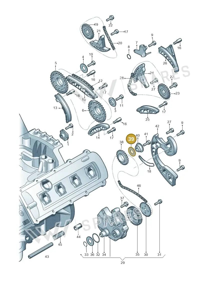 079109315 — Audi Q7 qu. 3.0 TDI (2009-2015) diagram 291109620, position 39