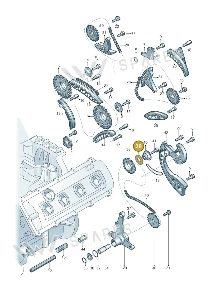 079109315 — Audi A8L qu. 3.0 TDI (2013-2018) diagram 771109820, position 39