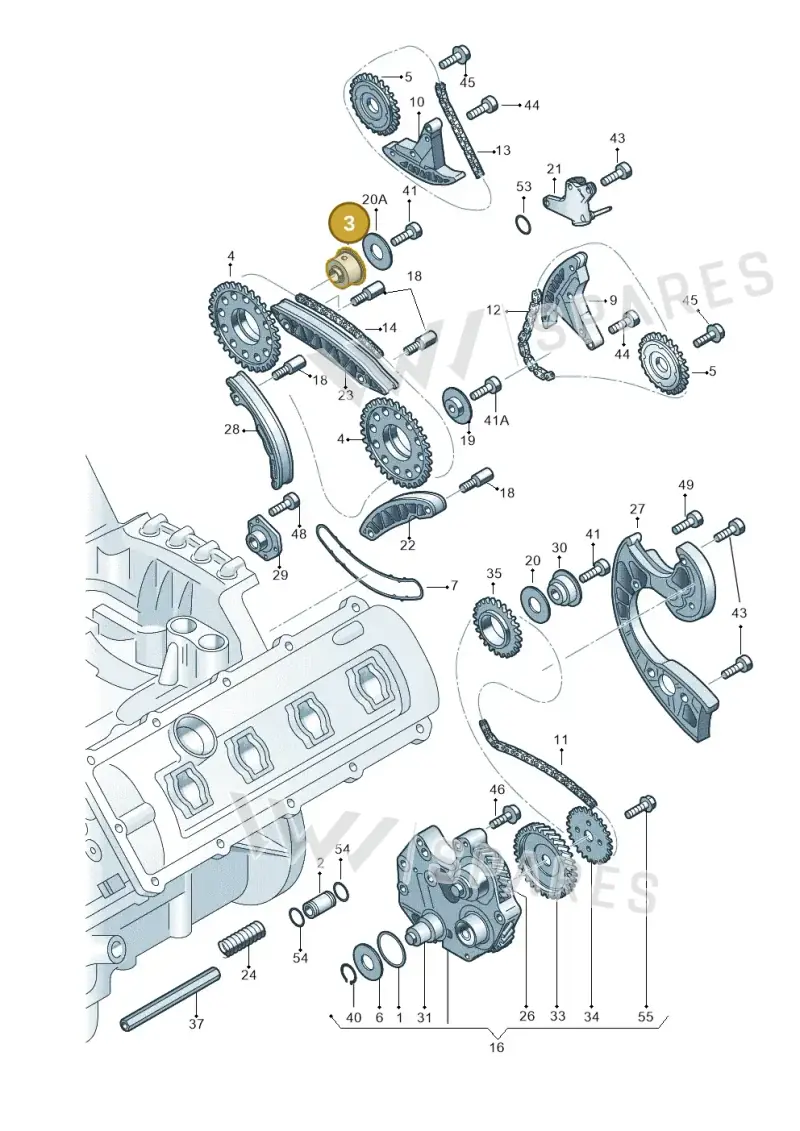079109512E — Audi A8/S8/qu. lang (2003-2007) diagram 291109600, position 3