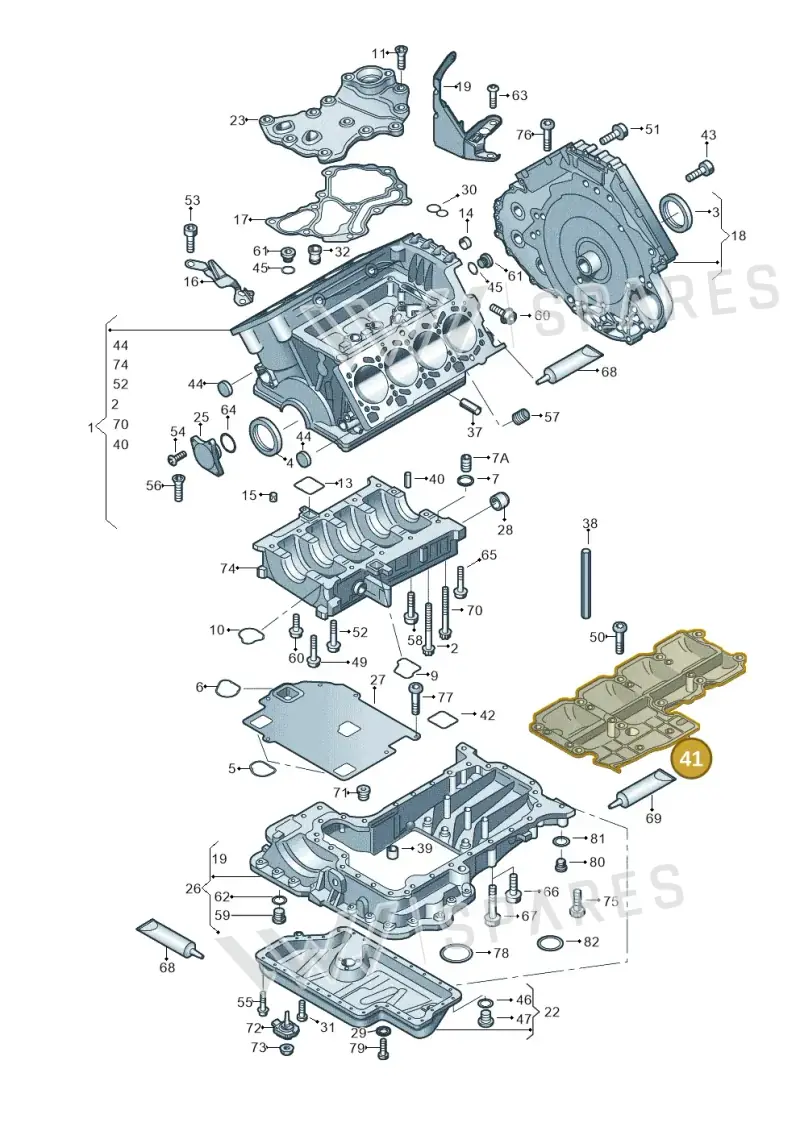 079115287J — Audi R8 qu. 5.2 (2012-2015) diagram 618103000, position 41