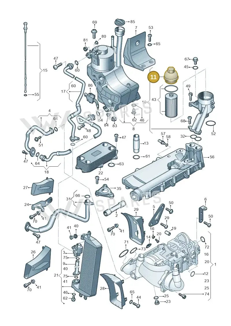 079115433D — Audi R8 qu. 5.2 (2012-2015) diagram 618115100, position 11