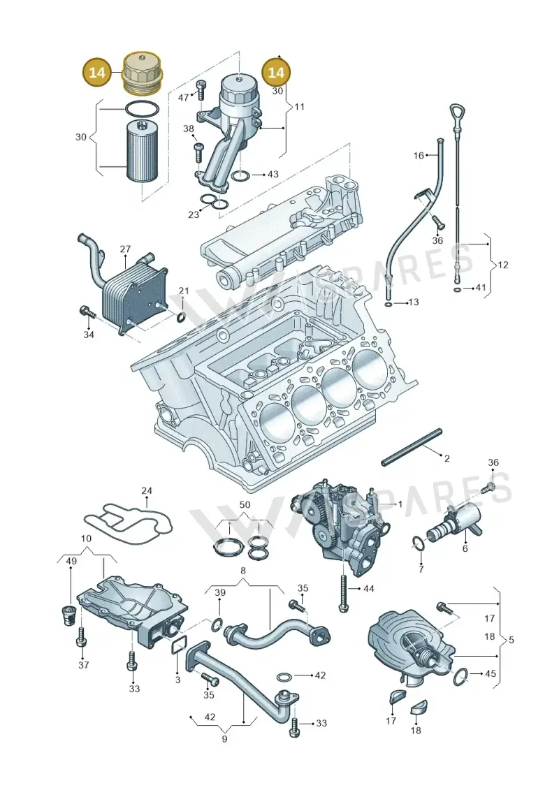 079115433D — Audi RS4 Av. qu. 4.2 (2012-2015) diagram 696115300, position 14