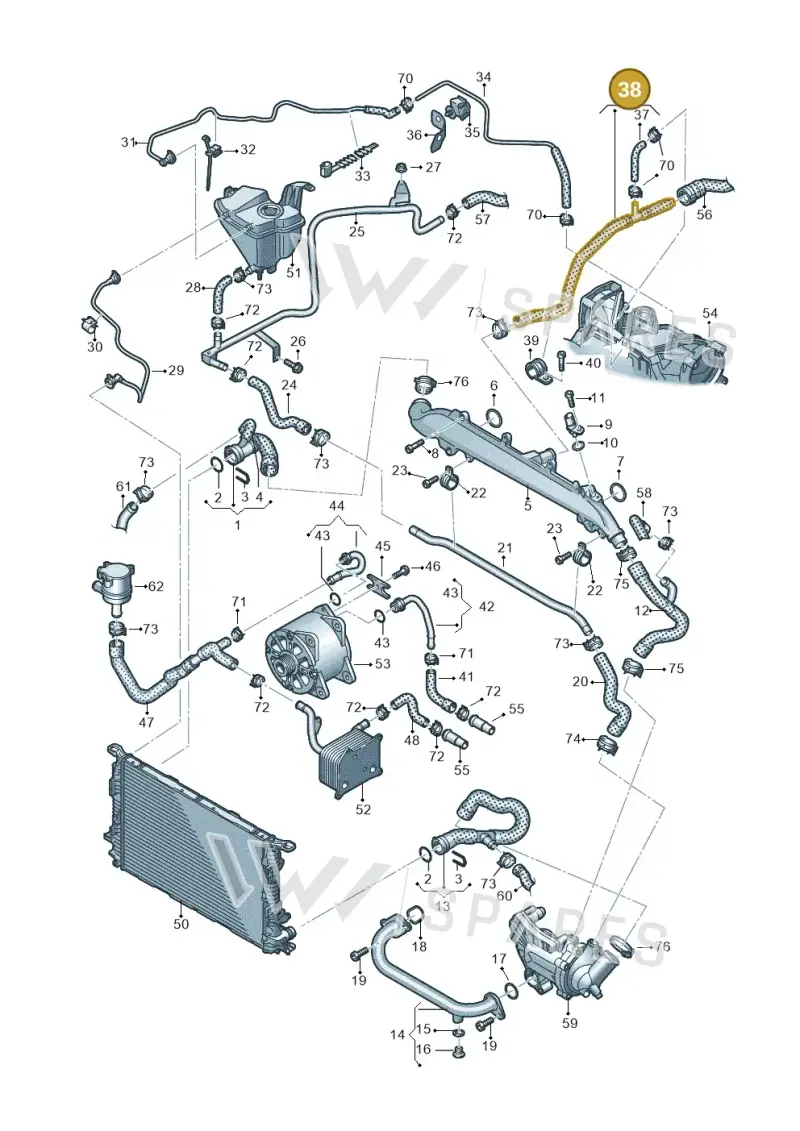 079121036C — Audi RS4 Av. qu. 4.2 (2012-2015) diagram 695121300, position 38