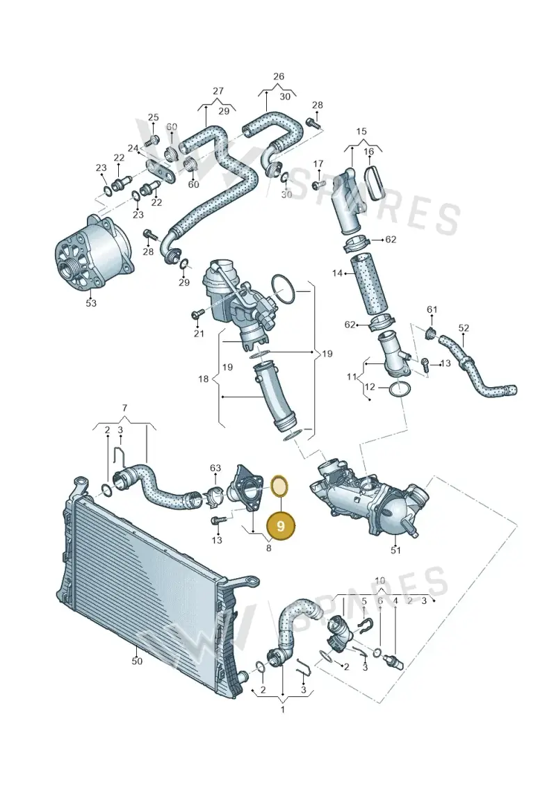 079121043A — Audi RS6 Avant (2013-2018) diagram 758121220, position 9