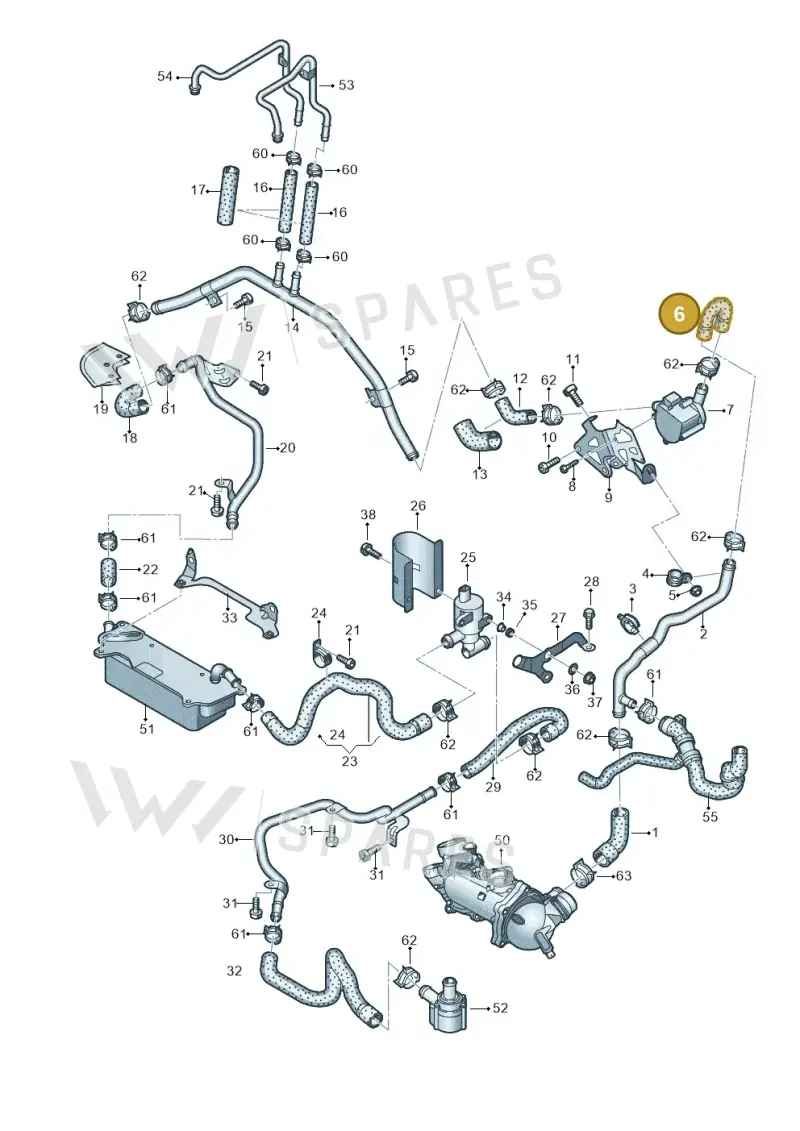 079121052H — Audi A7 Sportback (2014-2018) diagram 788121530, position 6