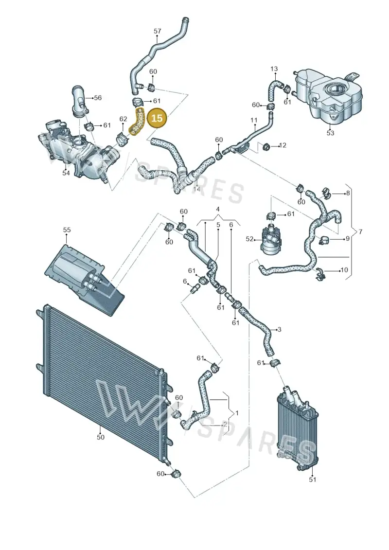 079121054E — Audi A8L qu. 3.0 TDI (2013-2018) diagram 696121540, position 15