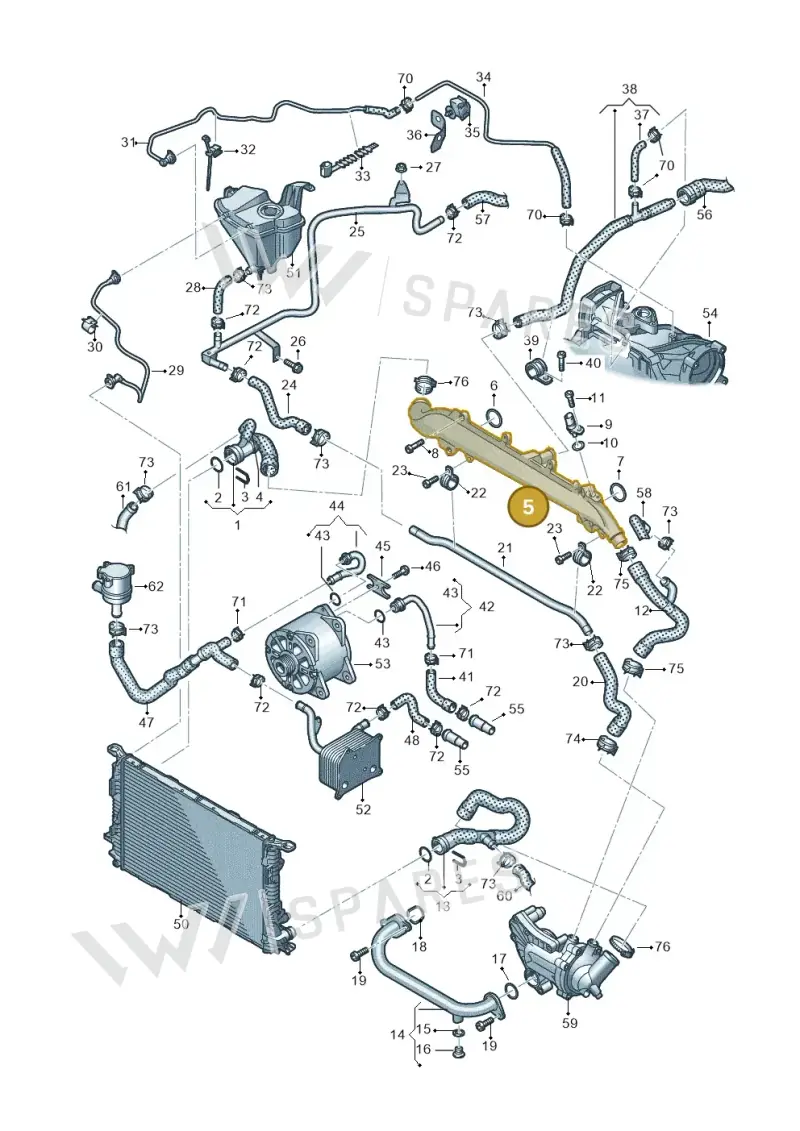 079121071CJ — Audi RS4 Av. qu. 4.2 (2012-2015) diagram 695121300, position 5