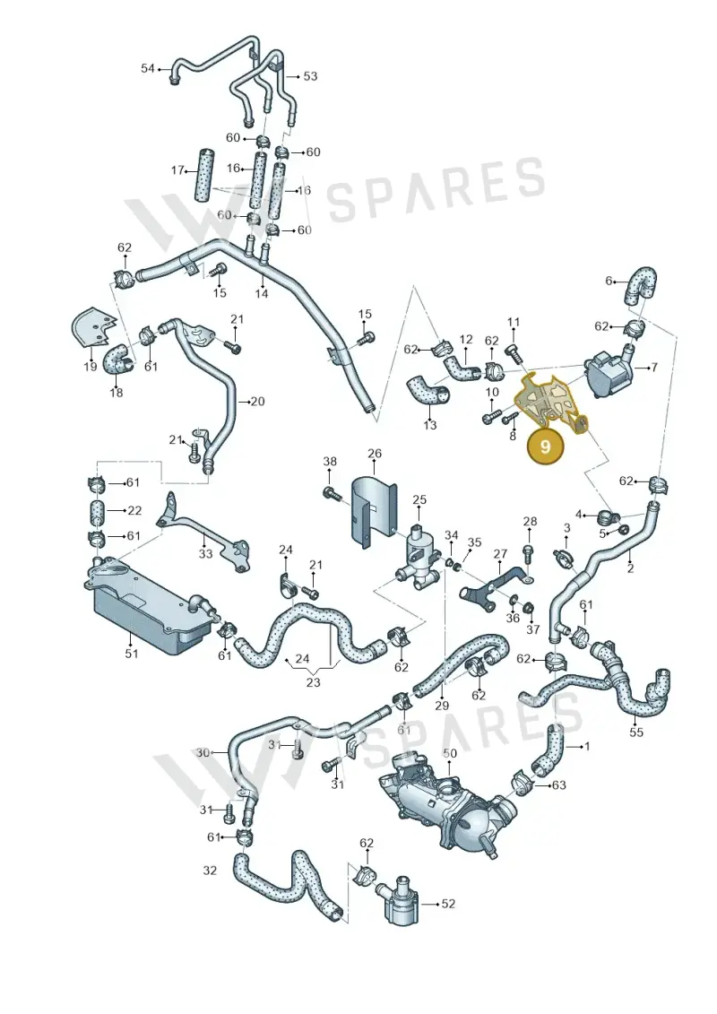 079121093H — Audi A7 Sportback (2014-2018) diagram 788121530, position 9