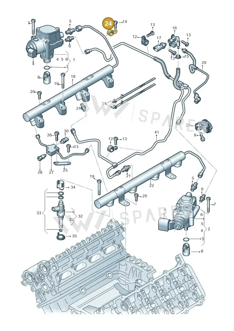 079127233G — Audi R8 qu. 5.2 (2012-2015) diagram 752133200, position 24