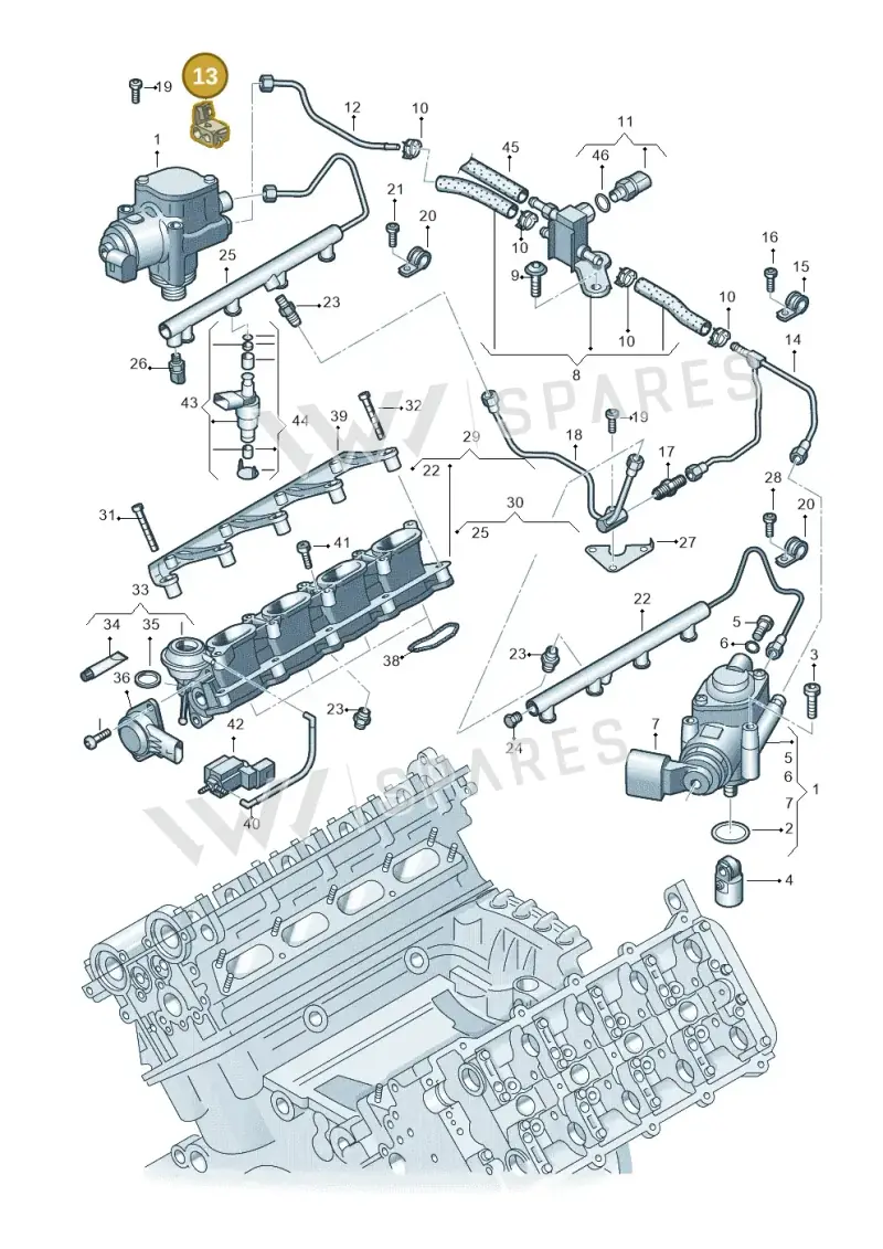 079127428A — Audi Q7 qu. 3.0 TDI (2009-2015) diagram 620133850, position 13