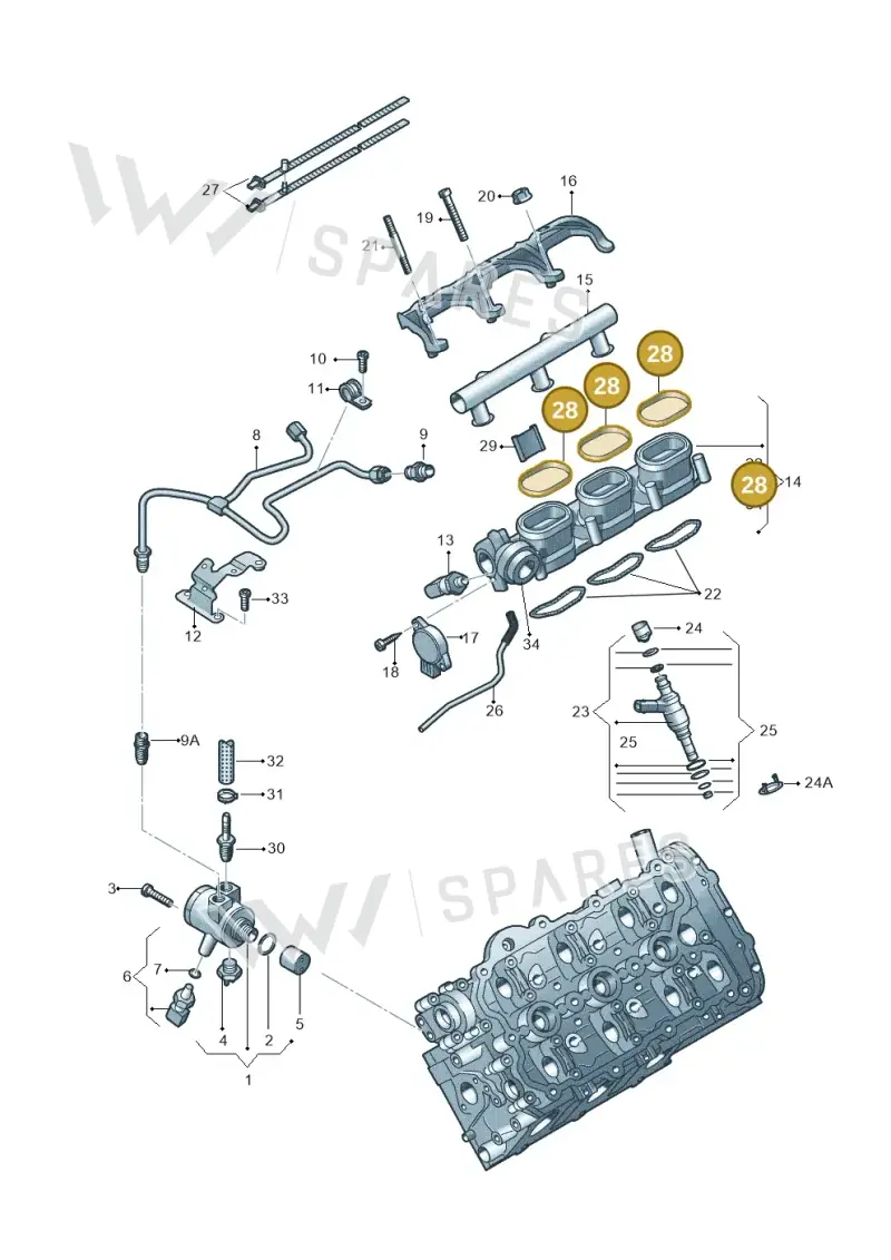 079129717D — Audi A6 Av. qu. 3.0 (2012-2018) diagram 648133540, position 28