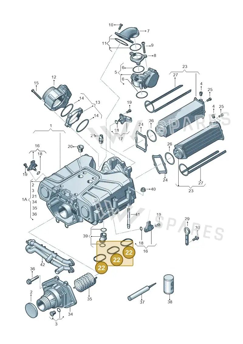 079129717D — Audi Q5 qu. 2.0 TDI (2012-2017) diagram 648145350, position 22