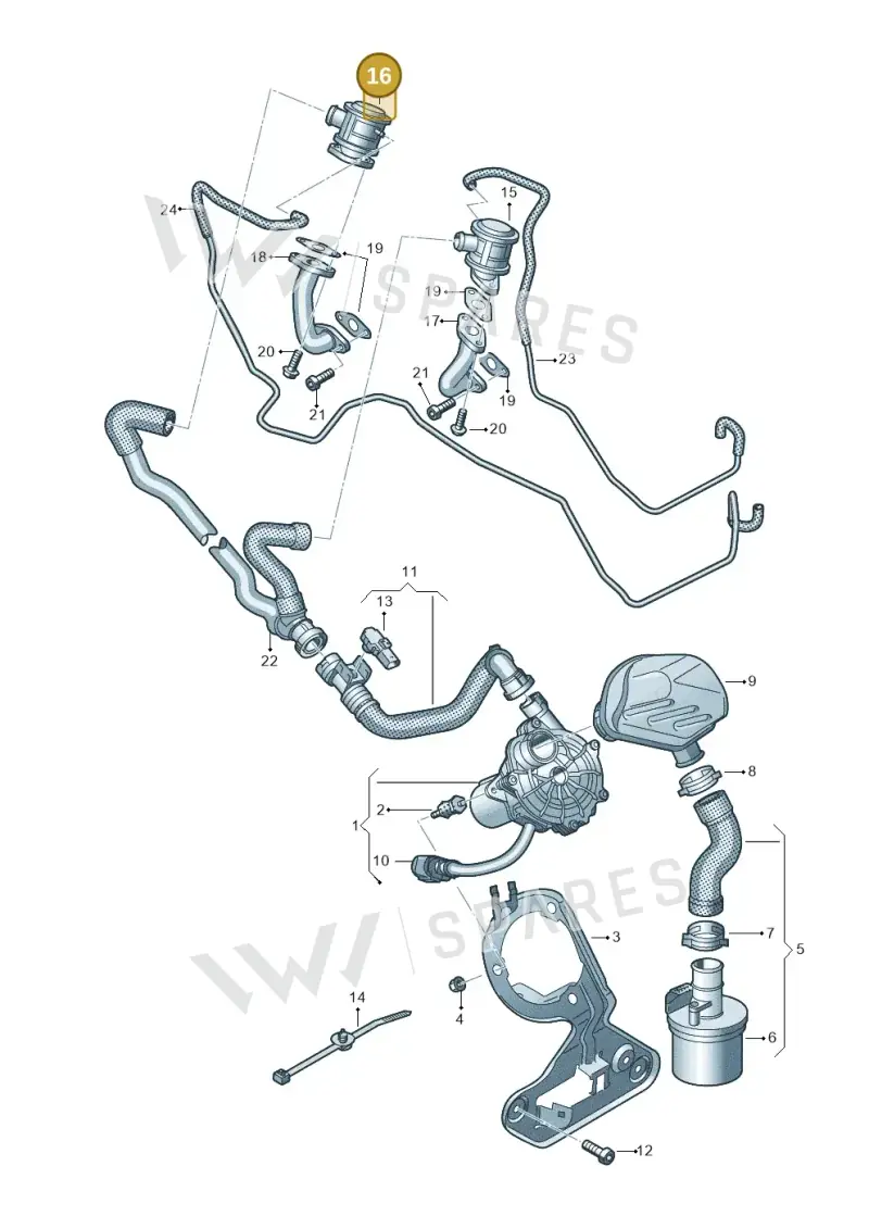 079131101AJ — Audi A7 Sportback (2014-2018) diagram 711131400, position 16