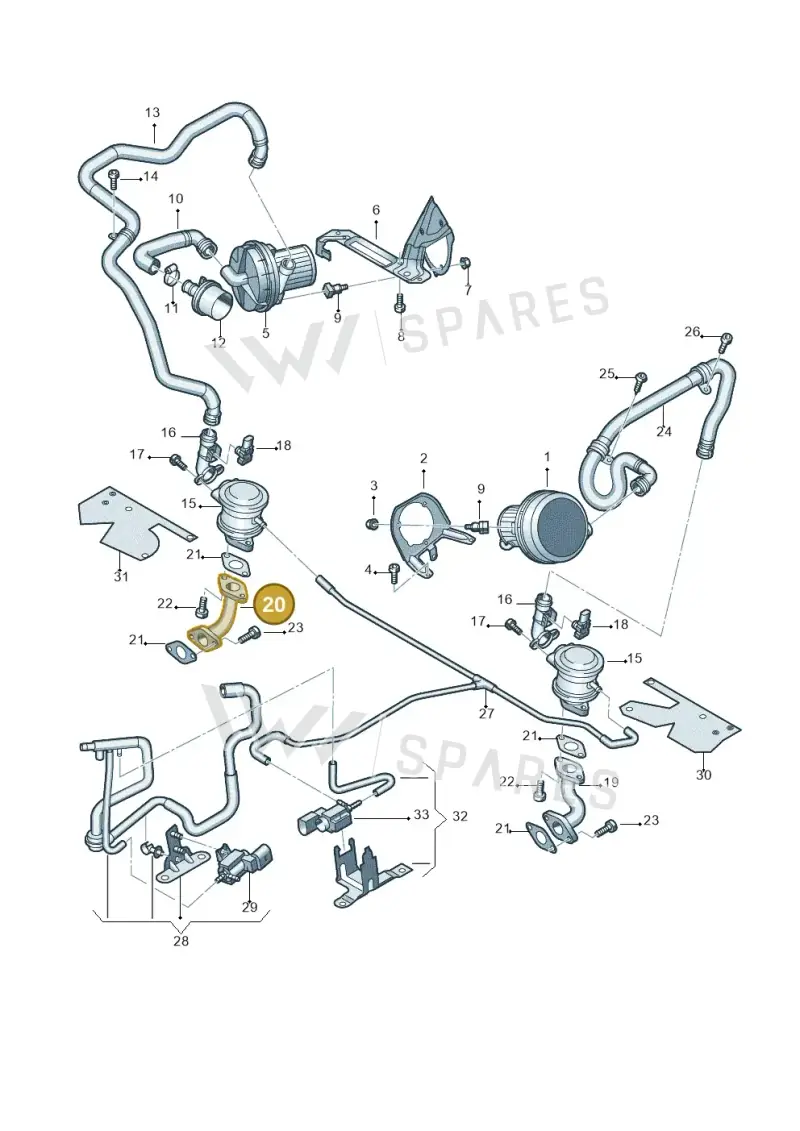 079131166S — Audi RS4 Av. qu. 4.2 (2012-2015) diagram 618131350, position 20