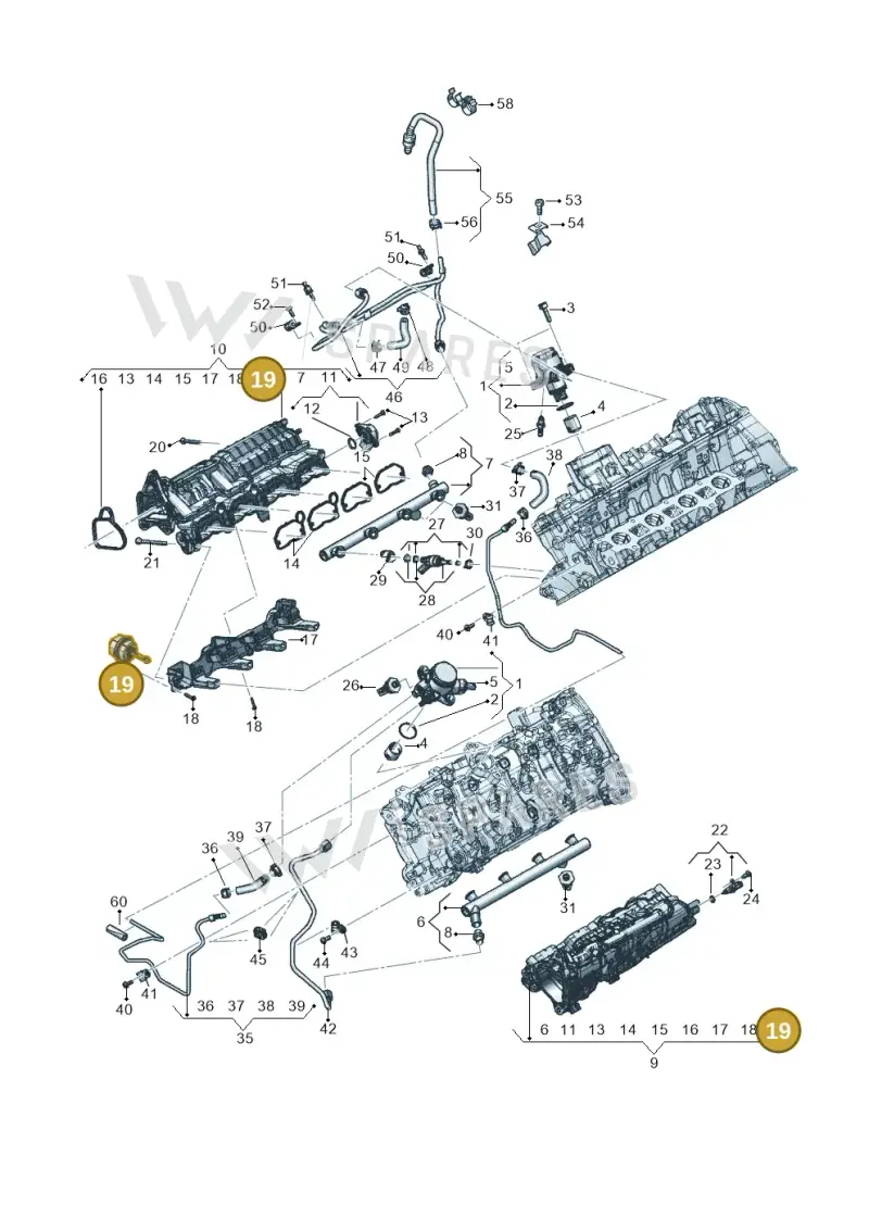 079133159J — Audi A7 Sportback (2014-2018) diagram 696133380, position 19