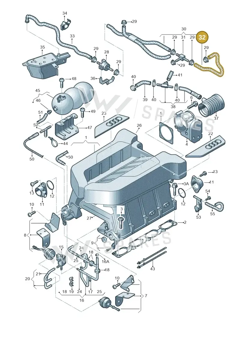 079133394AQ — Audi R8 qu. 5.2 (2012-2015) diagram 752133100, position 32