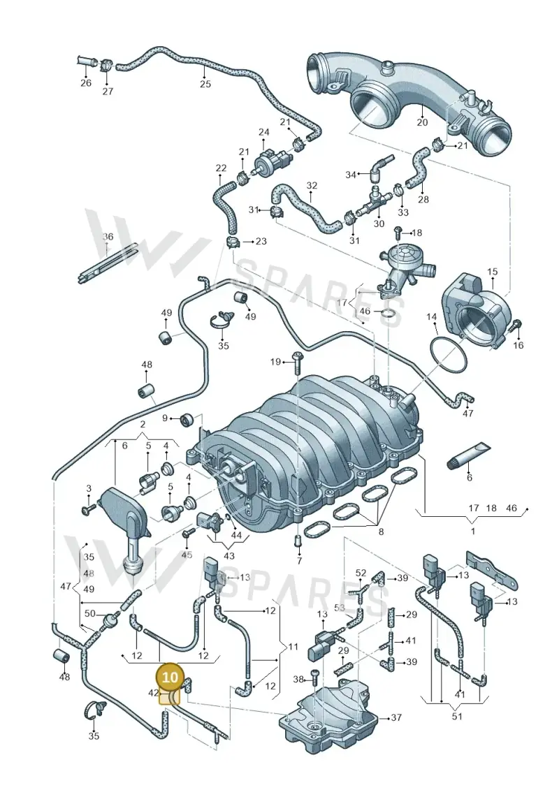 079133778B — Audi A8L qu. 3.0 TDI (2009-2014) diagram 696133470, position 10