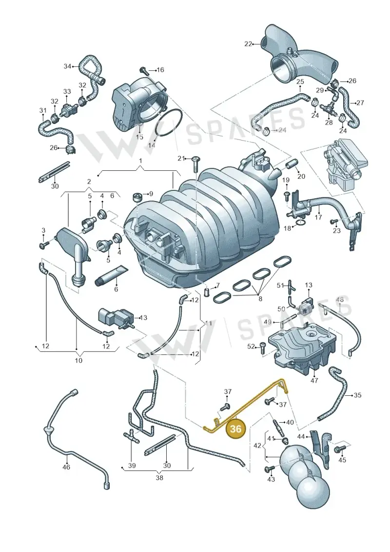 079133778D — Audi Q7 qu. 3.0 TDI (2009-2015) diagram 493133630, position 36