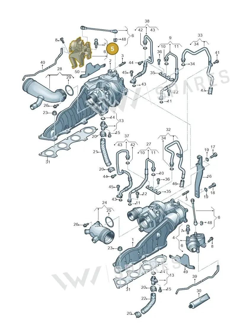 079145462M — Audi A7 Sportback (2014-2018) diagram 696145250, position 5