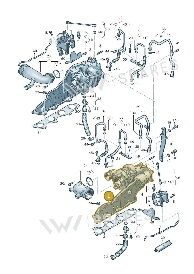079145721 — Audi A8L qu. 3.0 TDI (2013-2018) diagram 696145250, position 1